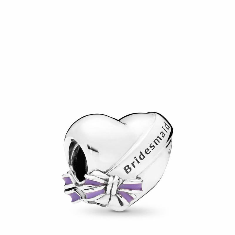 Pandora Best Bridesmaids Charm Ireland - Sterling Silver/Enamel/Purple - 652730RYH